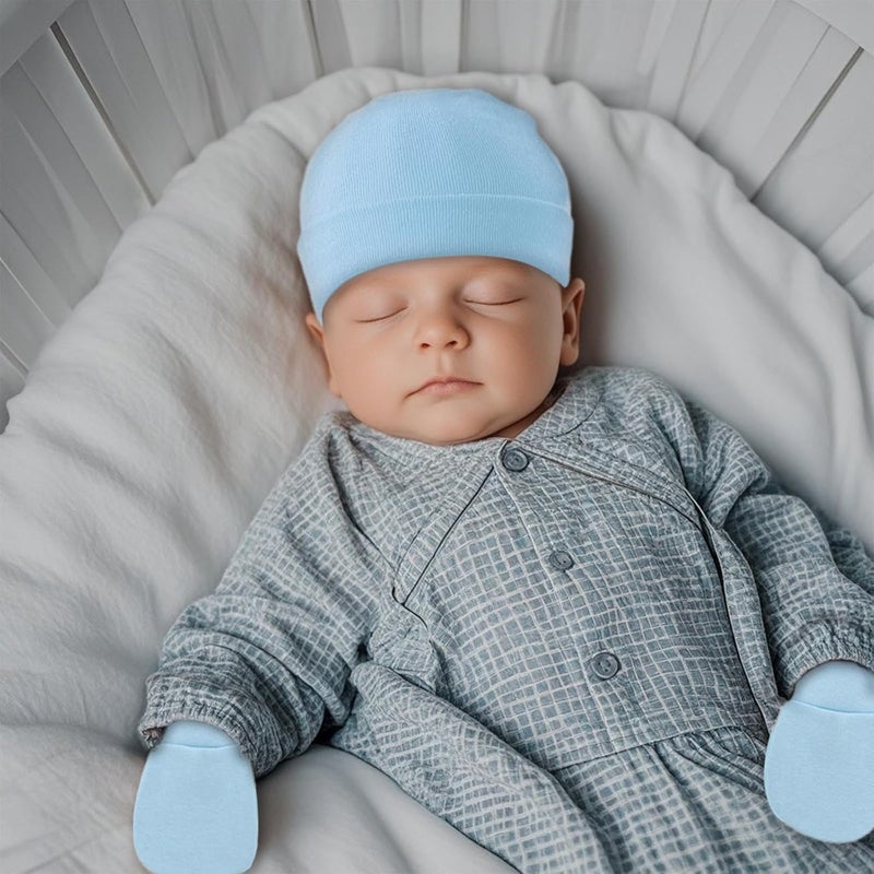 Fecawd Baby Hats and Mittens Newborn Hats Gloves Infant Beanie Soft Cap Mitten Sets for 0-6 Months Boys Girls - Image 2